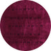 Round Abstract Pink Modern Rug, abs3591pnk