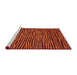 Sideview of Machine Washable Abstract Orange Red Rug, wshabs3592