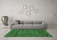 Machine Washable Abstract Emerald Green Modern Rug, wshabs3592emgrn