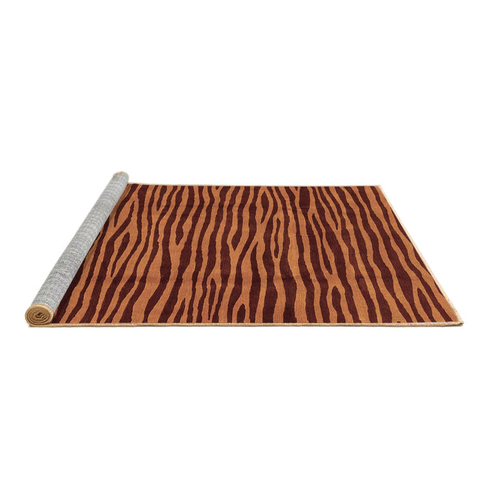 Sideview of Machine Washable Abstract Brown Modern Rug, wshabs3592brn