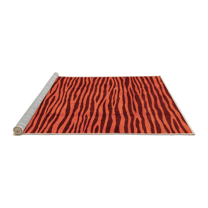 Sideview of Machine Washable Abstract Orange Modern Area Rugs, wshabs3592org