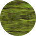 Round Machine Washable Abstract Green Modern Area Rugs, wshabs3592grn