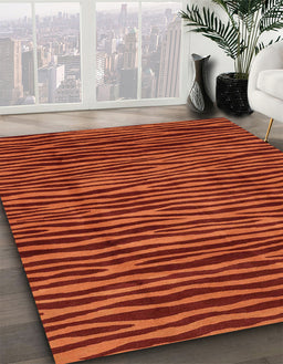 Abstract Orange Red Modern Rug in Family Room, abs3592