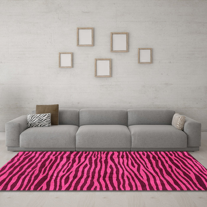 Machine Washable Abstract Pink Modern Rug in a Living Room, wshabs3592pnk