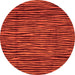 Round Machine Washable Abstract Orange Modern Area Rugs, wshabs3592org