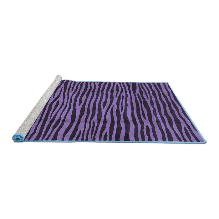 Sideview of Machine Washable Abstract Blue Modern Rug, wshabs3592blu