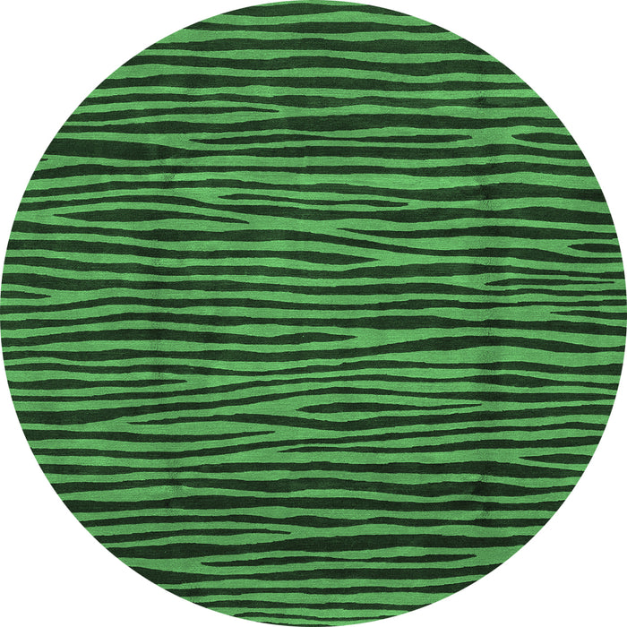 Round Abstract Emerald Green Modern Rug, abs3592emgrn
