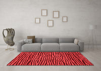 Machine Washable Abstract Red Modern Rug, wshabs3592red