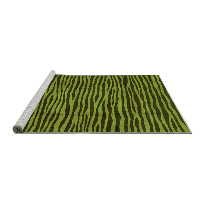 Sideview of Machine Washable Abstract Green Modern Area Rugs, wshabs3592grn