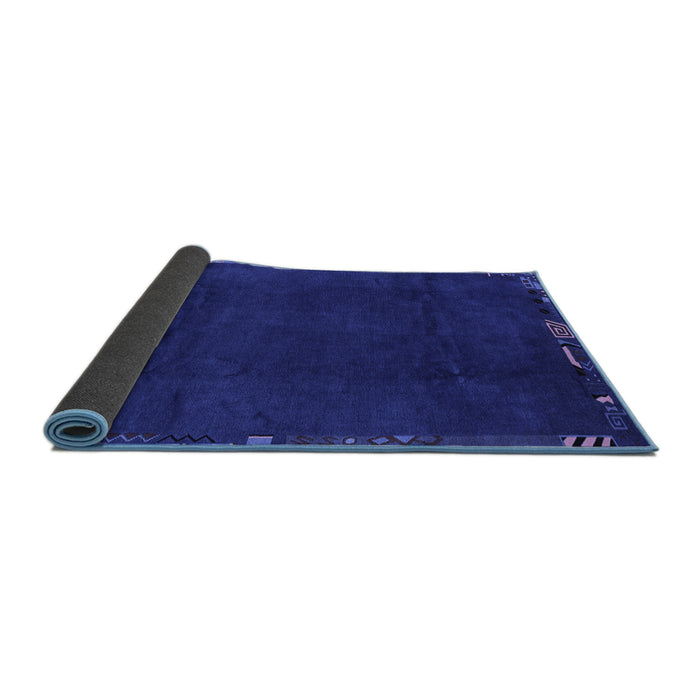 Sideview of Abstract Blue Modern Rug, abs3593blu