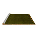 Sideview of Machine Washable Abstract Yellow Modern Rug, wshabs3593yw