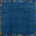 Square Abstract Blue Modern Rug, abs3593