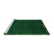 Sideview of Machine Washable Abstract Green Modern Area Rugs, wshabs3593grn