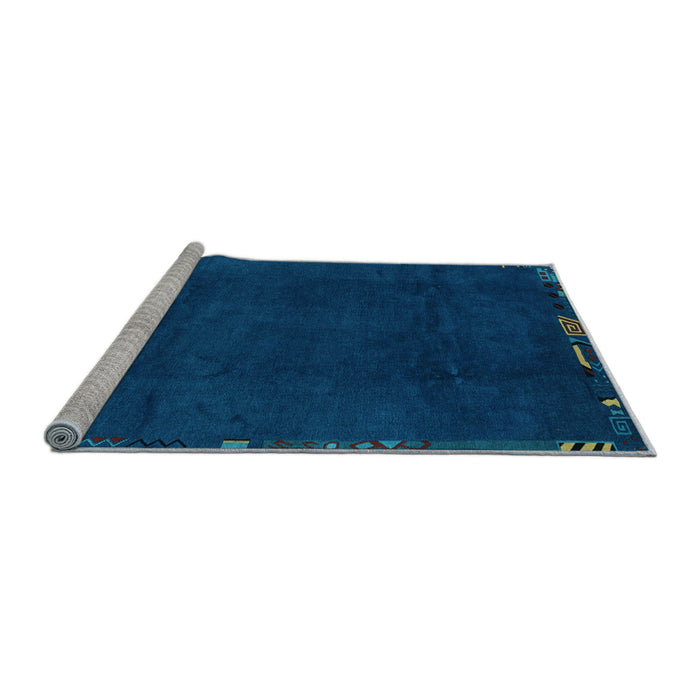 Sideview of Machine Washable Abstract Light Blue Modern Rug, wshabs3593lblu