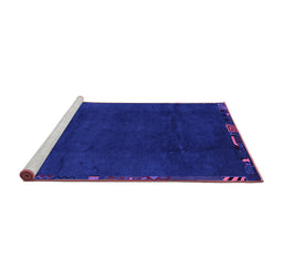 Sideview of Machine Washable Abstract Purple Modern Area Rugs, wshabs3593pur