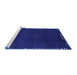 Sideview of Machine Washable Abstract Blue Modern Rug, wshabs3593blu