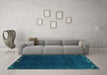 Machine Washable Abstract Turquoise Modern Area Rugs in a Living Room,, wshabs3593turq