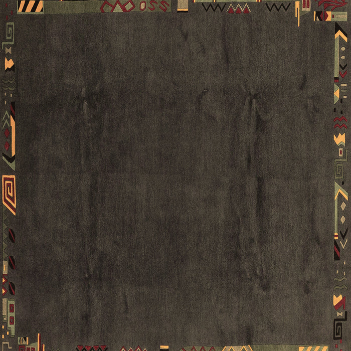 Square Abstract Brown Modern Rug, abs3593brn