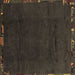 Square Abstract Brown Modern Rug, abs3593brn