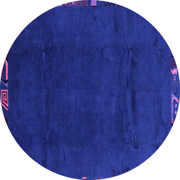 Round Abstract Purple Modern Rug, abs3593pur