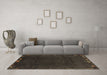 Machine Washable Abstract Brown Modern Rug in a Living Room,, wshabs3593brn