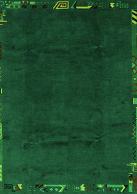 Abstract Green Modern Rug, abs3593grn