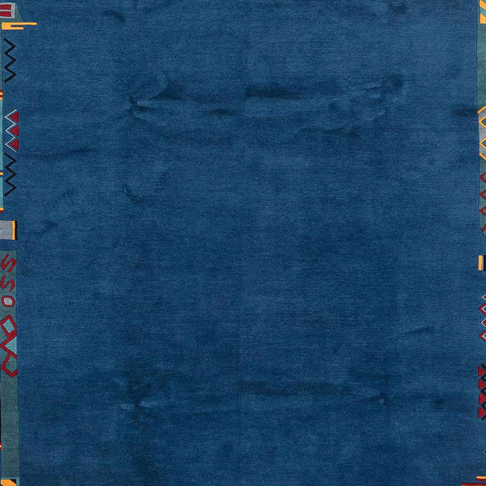 Machine Washable Abstract Blue Rug, wshabs3593