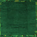 Square Abstract Green Modern Rug, abs3593grn