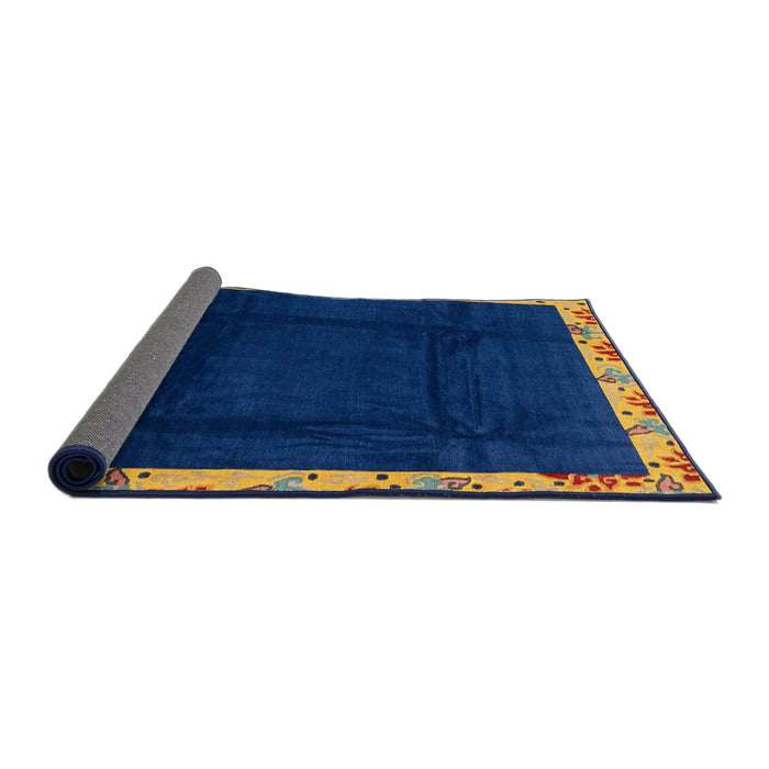 Sideview of Abstract Denim Dark Blue Oriental Rug, abs3594