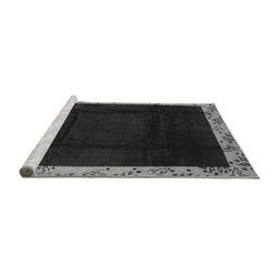 Sideview of Machine Washable Oriental Gray Asian Inspired Rug, wshabs3594gry