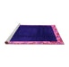 Sideview of Machine Washable Oriental Pink Asian Inspired Rug, wshabs3594pnk