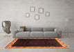 Machine Washable Oriental Orange Asian Inspired Area Rugs in a Living Room, wshabs3594org