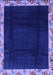 Machine Washable Oriental Blue Asian Inspired Rug, wshabs3594blu