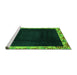 Sideview of Machine Washable Oriental Green Asian Inspired Area Rugs, wshabs3594grn