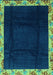 Machine Washable Oriental Turquoise Asian Inspired Area Rugs, wshabs3594turq