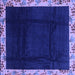 Square Machine Washable Oriental Blue Asian Inspired Rug, wshabs3594blu