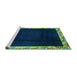 Sideview of Machine Washable Oriental Turquoise Asian Inspired Area Rugs, wshabs3594turq