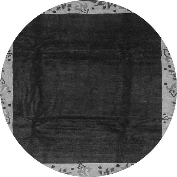 Round Oriental Gray Asian Inspired Rug, abs3594gry