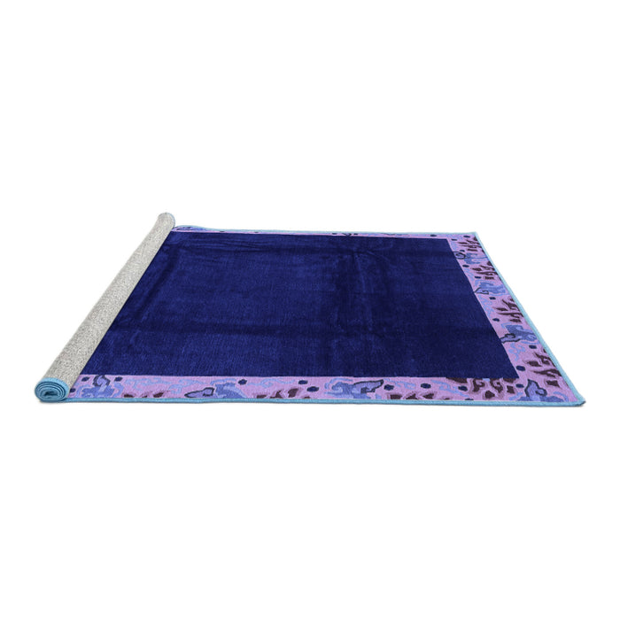 Sideview of Machine Washable Oriental Blue Asian Inspired Rug, wshabs3594blu