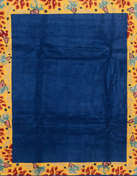 Machine Washable Abstract Denim Dark Blue Rug, wshabs3594