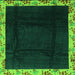 Square Machine Washable Oriental Green Asian Inspired Area Rugs, wshabs3594grn