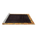 Sideview of Machine Washable Oriental Brown Asian Inspired Rug, wshabs3594brn