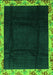 Machine Washable Oriental Green Asian Inspired Area Rugs, wshabs3594grn