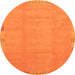 Round Abstract Orange Modern Rug, abs3595org