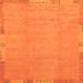 Square Machine Washable Abstract Orange Modern Area Rugs, wshabs3595org