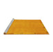 Sideview of Machine Washable Abstract Yellow Modern Rug, wshabs3595yw