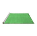 Sideview of Machine Washable Abstract Emerald Green Modern Area Rugs, wshabs3595emgrn