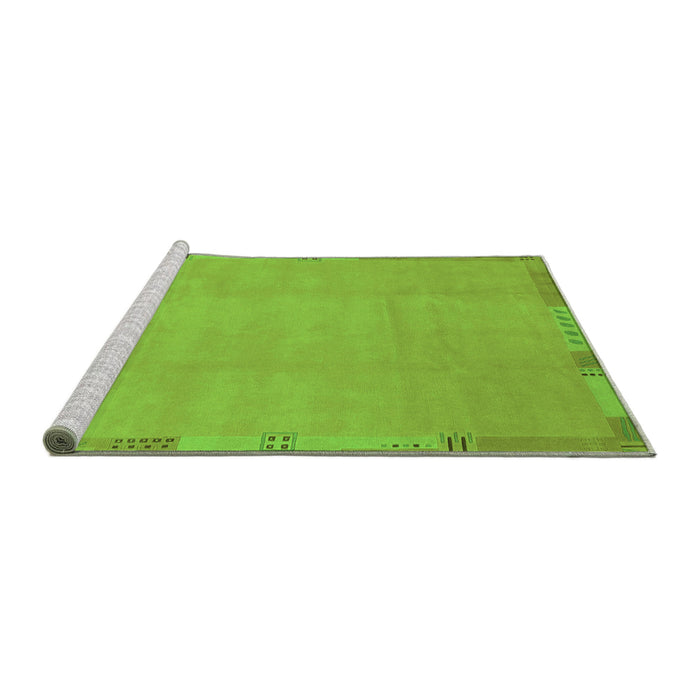 Sideview of Machine Washable Abstract Green Modern Area Rugs, wshabs3595grn