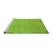 Sideview of Machine Washable Abstract Green Modern Area Rugs, wshabs3595grn