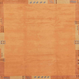 Square Machine Washable Abstract Dark Orange Rug, wshabs3595